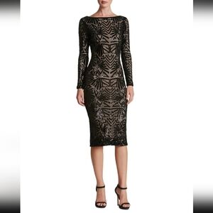 Dress the Population Emery Long Sequin Cocktail Dress. Size Large.  Nwt